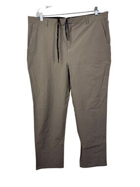 Teren Mens Khaki Nylon Blend Stretch Pants 40x32 Performance Golf Drawstring Wai